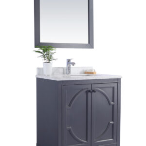 Laviva Odyssey 30" Maple Grey Bathroom Vanity with White Carrara Marble Countertop