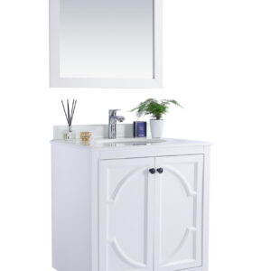 Laviva Odyssey 30" White Bathroom Vanity with Pure White Phoenix Stone Countertop