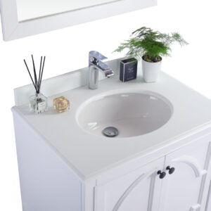 Laviva Odyssey 30" White Bathroom Vanity with Pure White Phoenix Stone Countertop