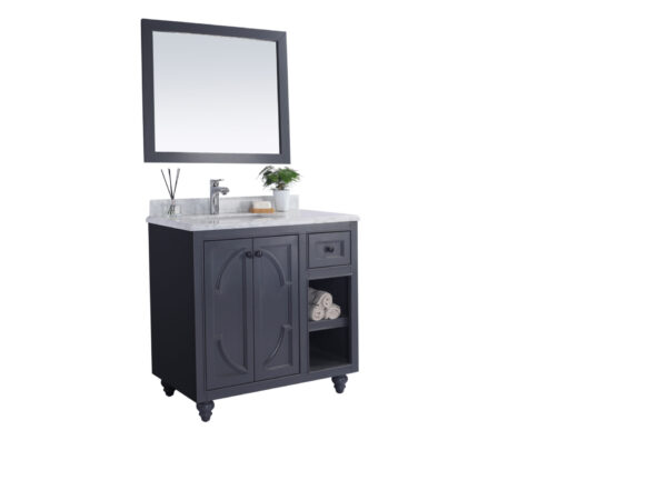 Laviva Odyssey 36" Maple Grey Bathroom Vanity with White Carrara Marble Countertop