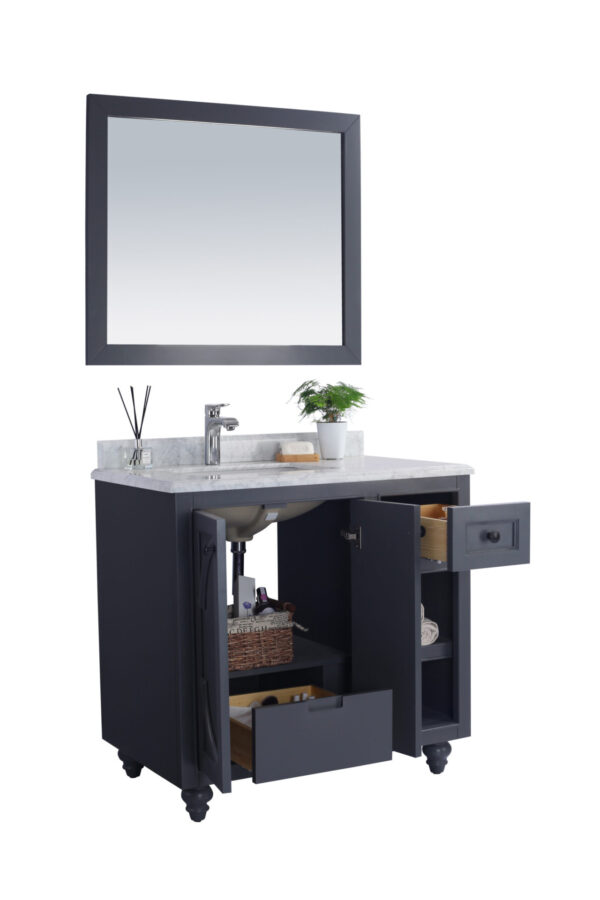 Laviva Odyssey 36" Maple Grey Bathroom Vanity with White Carrara Marble Countertop