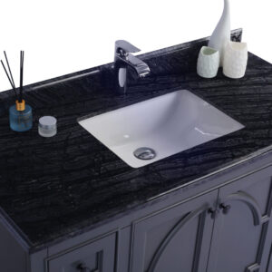 Laviva Odyssey 48" Maple Grey Bathroom Vanity with Black Wood Marble Countertop