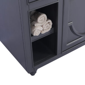 Laviva Odyssey 48" Maple Grey Bathroom Vanity with Black Wood Marble Countertop