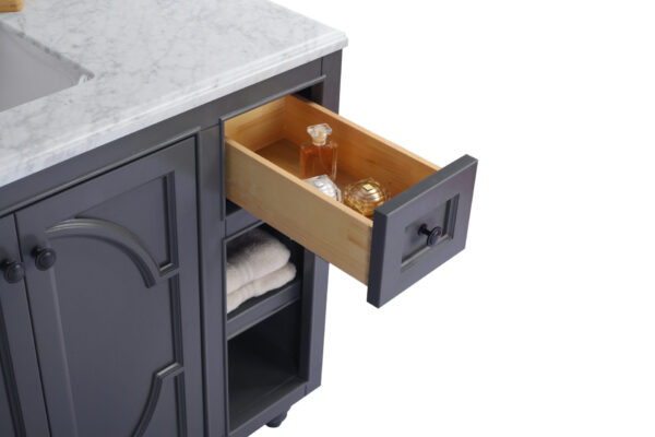 Laviva Odyssey 48" Maple Grey Bathroom Vanity with Black Wood Marble Countertop