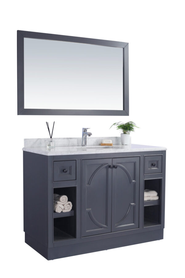 Laviva Odyssey 48" Maple Grey Bathroom Vanity with Black Wood Marble Countertop