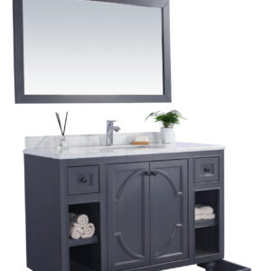 Laviva Odyssey 48" Maple Grey Bathroom Vanity with White Carrara Marble Countertop