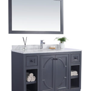 Laviva Odyssey 48" Maple Grey Bathroom Vanity with White Carrara Marble Countertop