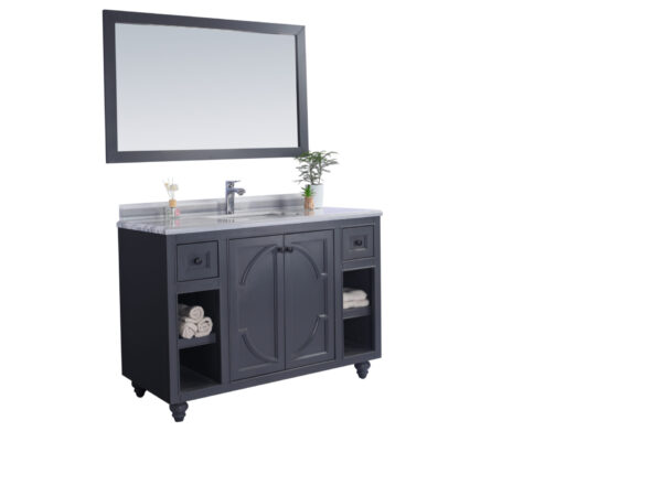 Laviva Odyssey 48" Maple Grey Bathroom Vanity with White Stripes Marble Countertop