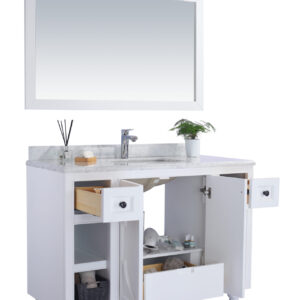 Laviva Odyssey 48" White Bathroom Vanity with Matte White VIVA Stone Solid Surface Countertop