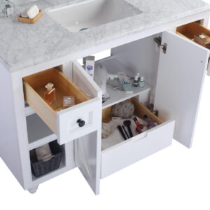 Laviva Odyssey 48" White Bathroom Vanity with Matte White VIVA Stone Solid Surface Countertop