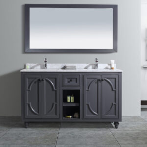 Laviva Odyssey 60" Maple Grey Double Sink Bathroom Vanity Cabinet