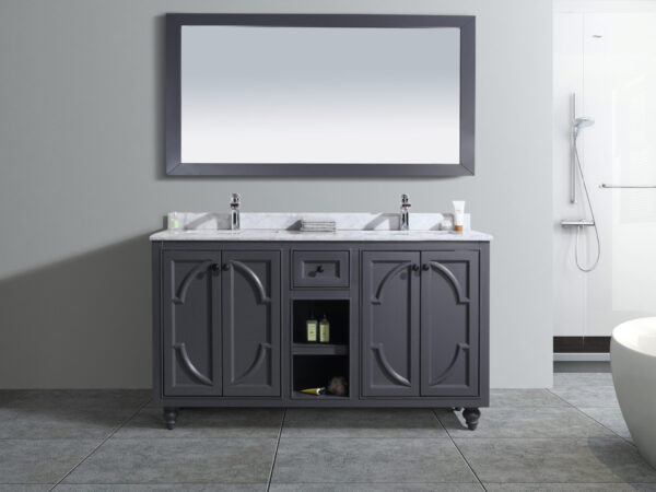 Laviva Odyssey 60" Maple Grey Double Sink Bathroom Vanity Cabinet