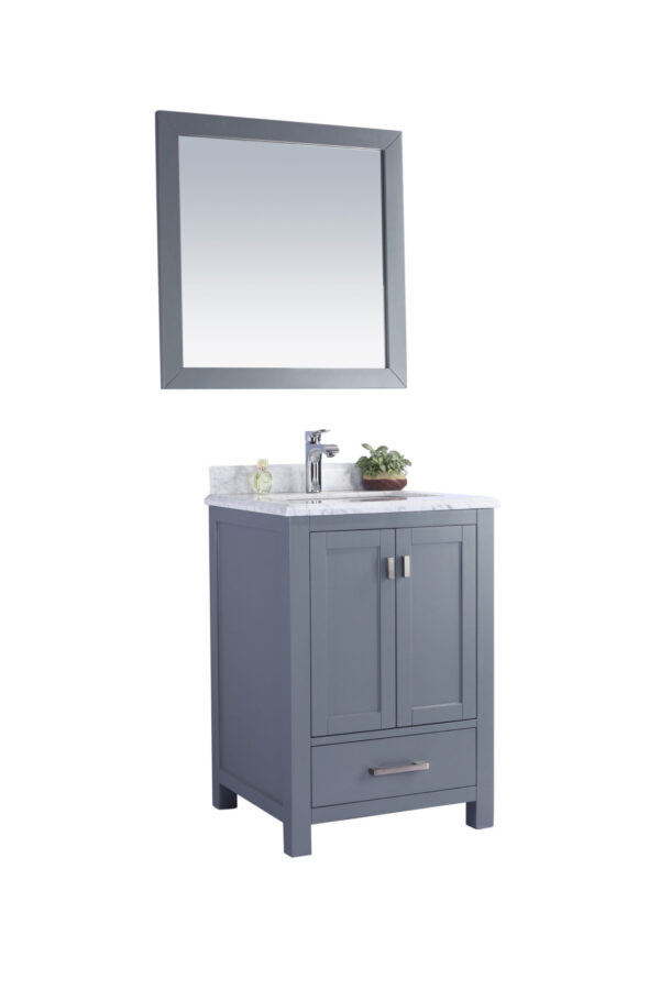 Laviva Wilson 24" Grey Bathroom Vanity with White Carrara Marble Countertop