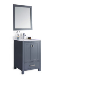 Laviva Wilson 24" Grey Bathroom Vanity with White Quartz Countertop