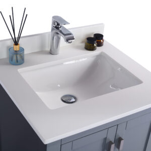 Laviva Wilson 24" Grey Bathroom Vanity with White Quartz Countertop