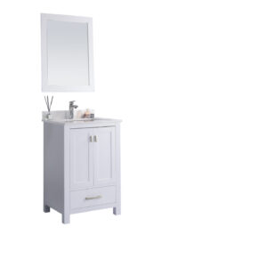 Laviva Wilson 24" White Bathroom Vanity with White Quartz Countertop