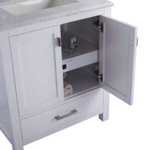 Laviva Wilson 30" White Bathroom Vanity with Matte White VIVA Stone Solid Surface Countertop