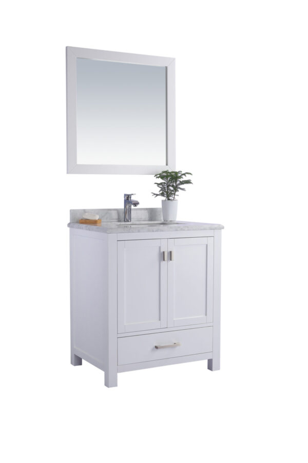 Laviva Wilson 30" White Bathroom Vanity with White Carrara Marble Countertop