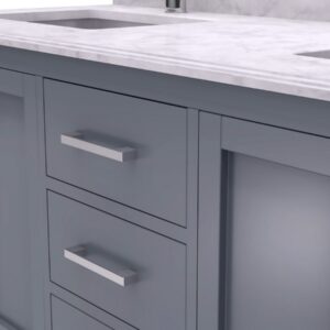 Laviva Wilson 60" Grey Double Sink Bathroom Vanity with White Carrara Marble Countertop