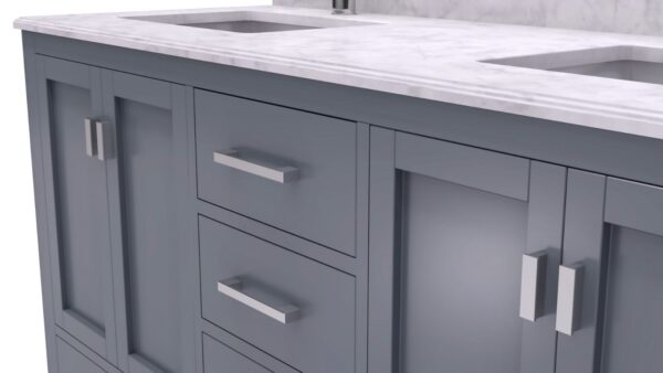 Laviva Wilson 60" Grey Double Sink Bathroom Vanity with White Carrara Marble Countertop