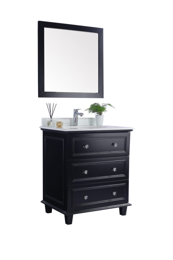 Laviva Luna 30" Espresso Bathroom Vanity with Pure White Phoenix Stone Countertop