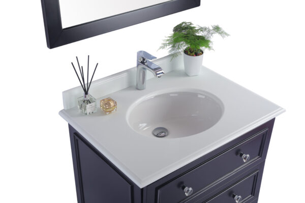 Laviva Luna 30" Espresso Bathroom Vanity with Pure White Phoenix Stone Countertop