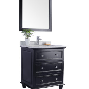 Laviva Luna 30" Espresso Bathroom Vanity with White Carrara Marble Countertop