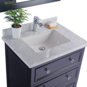 Laviva Luna 30" Espresso Bathroom Vanity with White Carrara Marble Countertop