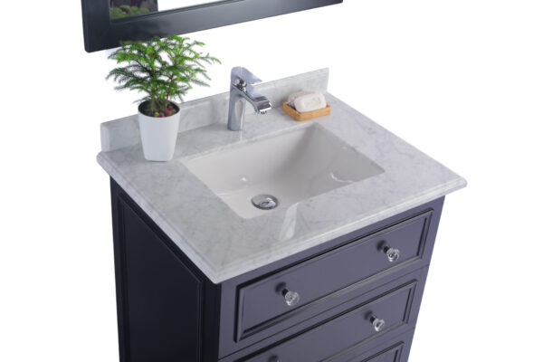 Laviva Luna 30" Espresso Bathroom Vanity with White Carrara Marble Countertop