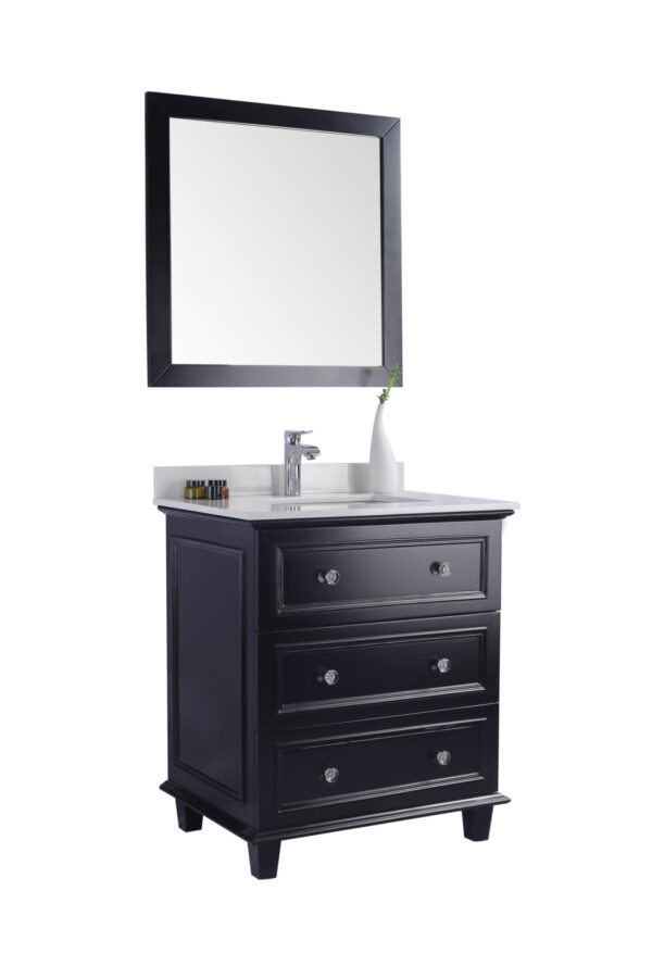 Laviva Luna 30" Espresso Bathroom Vanity with White Quartz  Countertop