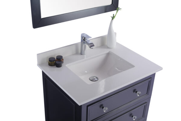 Laviva Luna 30" Espresso Bathroom Vanity with White Quartz  Countertop