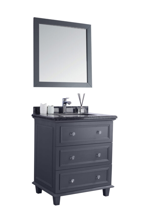 Laviva Luna 30" Maple Grey Bathroom Vanity with Black Wood Marble Countertop