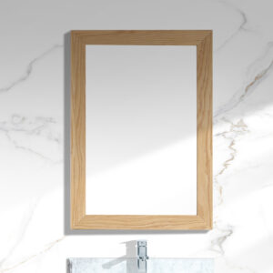 Laviva Sterling 24" Framed Rectangular California White Oak Mirror