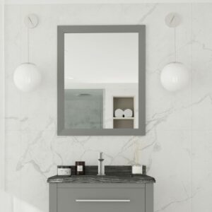 Laviva Sterling 24" Framed Rectangular Grey Mirror