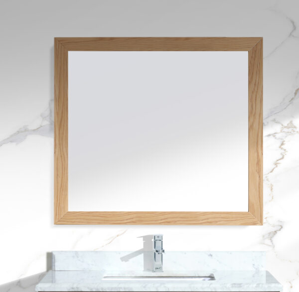 Laviva Sterling 36" Framed Rectangular California White Oak Mirror