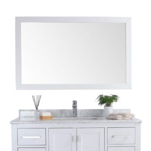 Laviva Sterling 48" Framed Rectangular White Mirror