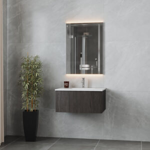 Laviva Legno 30" Carbon Oak Bathroom Vanity with Matte White VIVA Stone Solid Surface Countertop