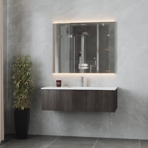 Laviva Legno 48" Carbon Oak Bathroom Vanity with Matte White VIVA Stone Solid Surface Countertop