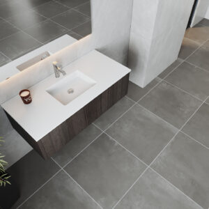 Laviva Legno 48" Carbon Oak Bathroom Vanity with Matte White VIVA Stone Solid Surface Countertop