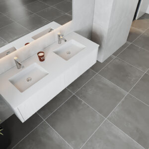 Laviva Legno 60" Alabaster White Double Sink Bathroom Vanity with Matte White VIVA Stone Solid Surface Countertop