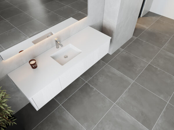 Laviva Legno 66" Alabaster White Bathroom Vanity with Matte White VIVA Stone Solid Surface Countertop