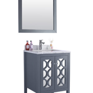 Laviva Mediterraneo 24" Grey Bathroom Vanity with White Carrara Marble Countertop