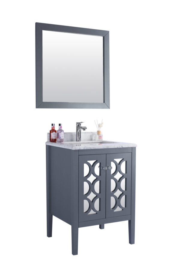 Laviva Mediterraneo 24" Grey Bathroom Vanity with White Carrara Marble Countertop