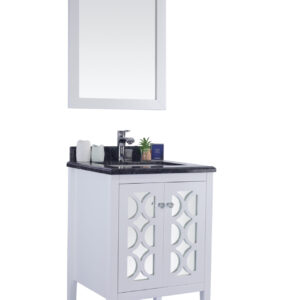 Laviva Mediterraneo 24" White Bathroom Vanity with Black Wood Marble Countertop