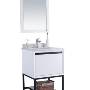 Laviva Alto 24" White Bathroom Vanity with White Carrara Marble Countertop