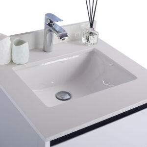 Laviva Alto 24" White Bathroom Vanity with White Quartz Countertop