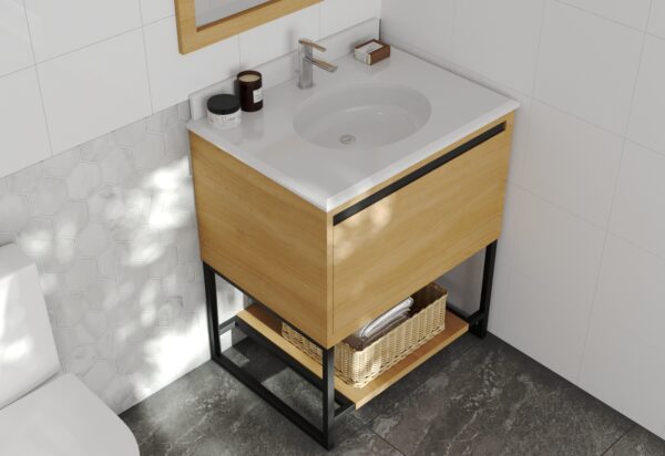 Laviva Alto 30" California White Oak Bathroom Vanity with Pure White Phoenix Stone Countertop