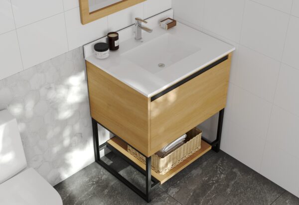 Laviva Alto 30" California White Oak Bathroom Vanity with White Quartz Countertop