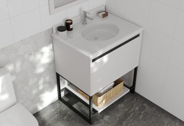 Laviva Alto 30" White Bathroom Vanity with Pure White Phoenix Stone Countertop