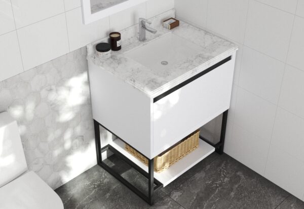 Laviva Alto 30" White Bathroom Vanity with White Carrara Marble Countertop